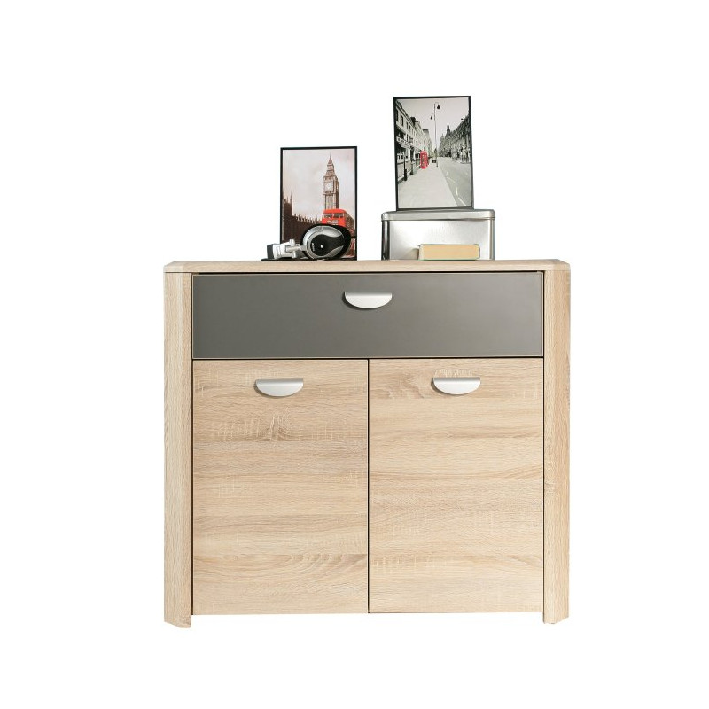 Komoda do salonu sypialni Yoop YPK23 dąb sonoma/szary antracyt