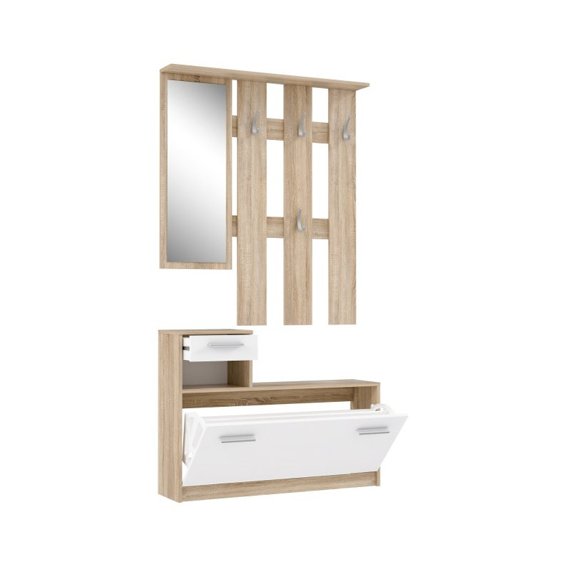 Garderoba do przedpokoju Foxi FOXD011 dąb sonoma/biały