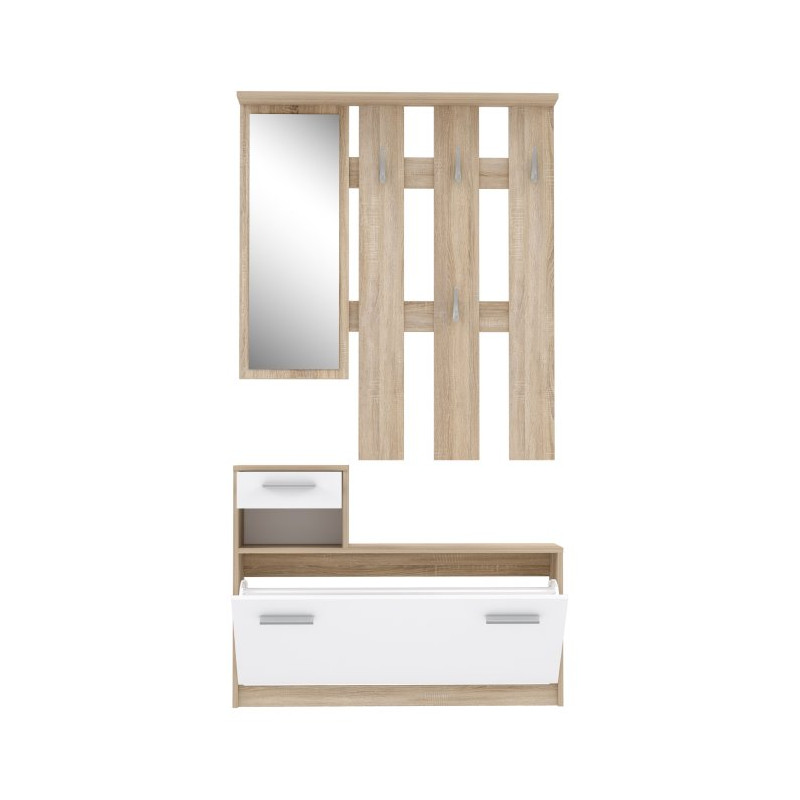 Garderoba do przedpokoju Foxi FOXD011 dąb sonoma/biały