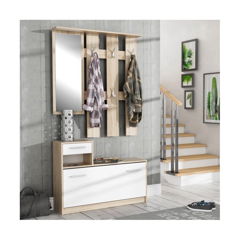 Garderoba do przedpokoju Foxi FOXD011 dąb sonoma/biały