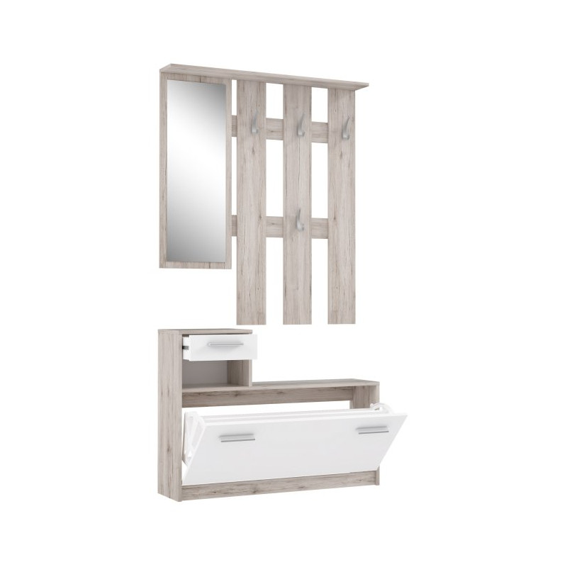 Garderoba do przedpokoju Foxi FOXD011 dąb piaskowy/biały