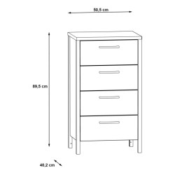 Komoda z szufladami 50 cm Kirikus KUSK214 dąb artisan/czarny