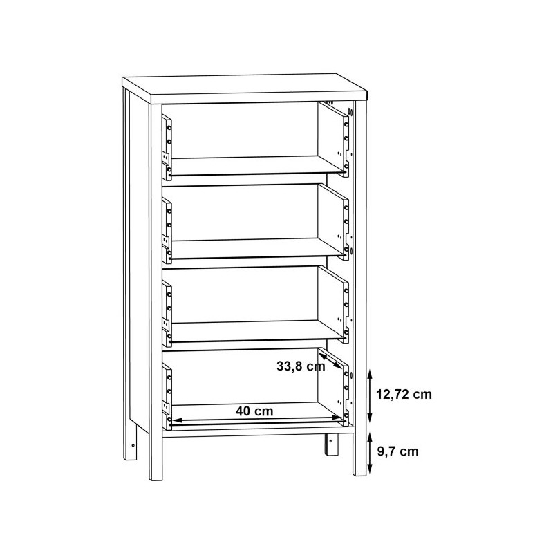 Komoda z szufladami 50 cm Kirikus KUSK214 dąb artisan/czarny