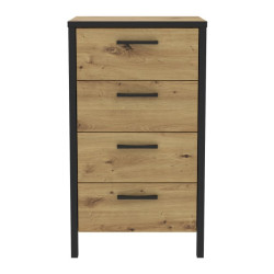 Komoda z szufladami 50 cm Kirikus KUSK214 dąb artisan/czarny