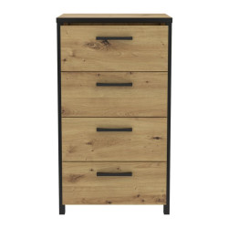 Komoda z szufladami 50 cm Kirikus KUSK214 dąb artisan/czarny