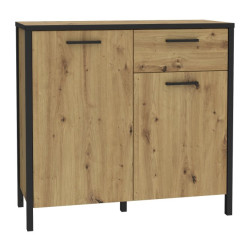 Komoda z szafkami Kirikus KUSK223 dąb artisan/czarny