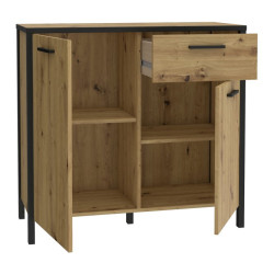 Komoda z szafkami Kirikus KUSK223 dąb artisan/czarny