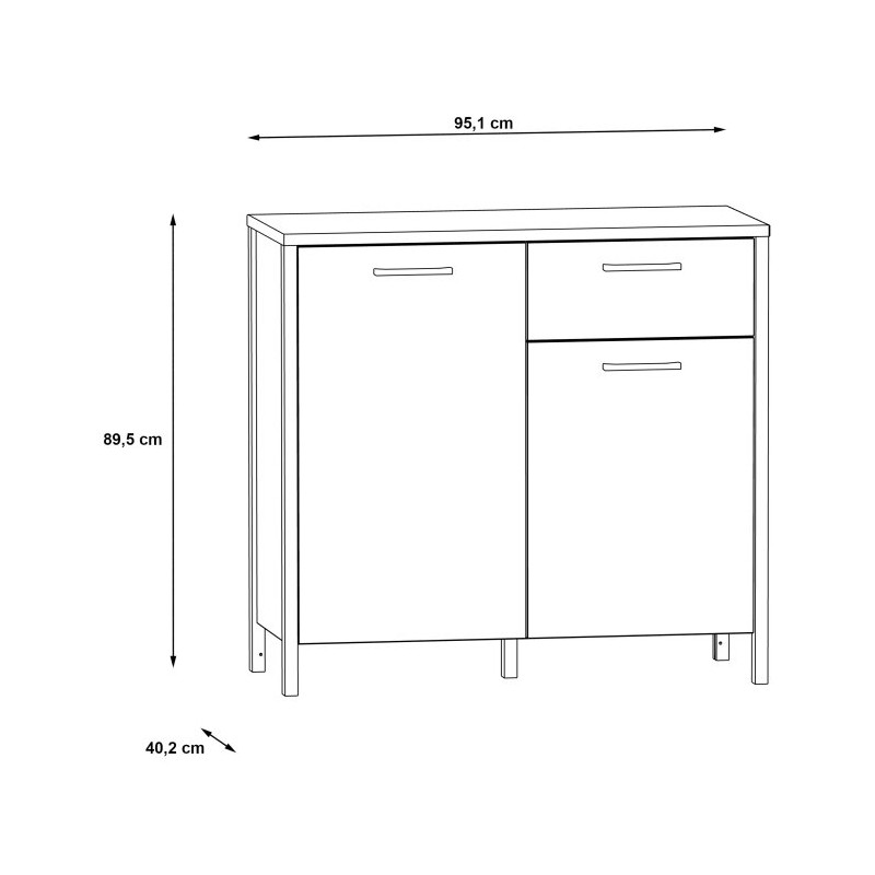 Komoda z szafkami Kirikus KUSK223 dąb artisan/czarny