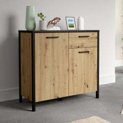 Komoda z szafkami Kirikus KUSK223 dąb artisan/czarny