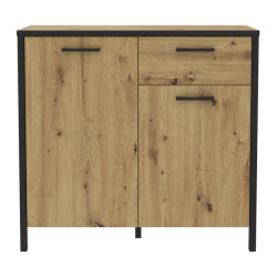 Komoda z szafkami Kirikus KUSK223 dąb artisan/czarny