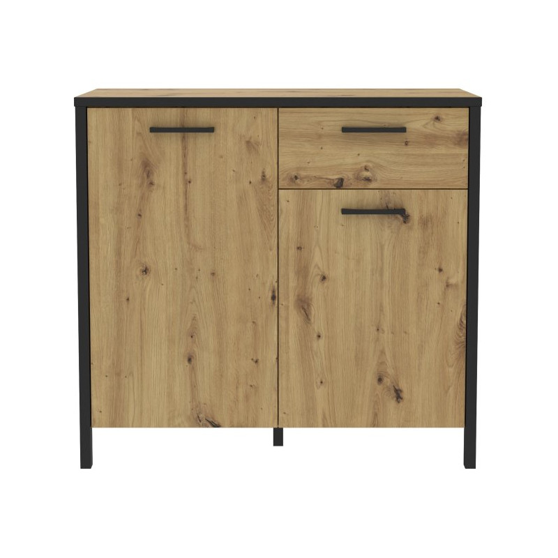 Komoda z szafkami Kirikus KUSK223 dąb artisan/czarny