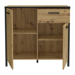 Komoda z szafkami Kirikus KUSK223 dąb artisan/czarny