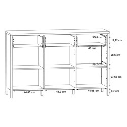 Komoda 140 cm do salonu Kirikus KUSK233 dąb artisan/czarny