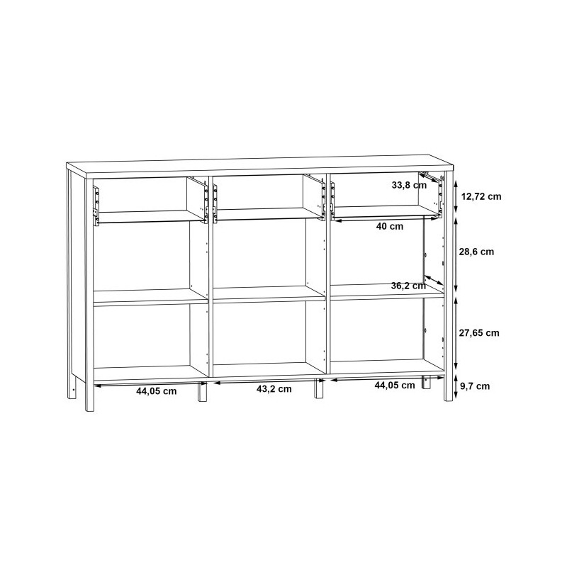 Komoda 140 cm do salonu Kirikus KUSK233 dąb artisan/czarny