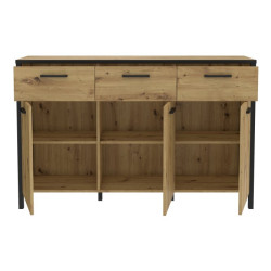 Komoda 140 cm do salonu Kirikus KUSK233 dąb artisan/czarny