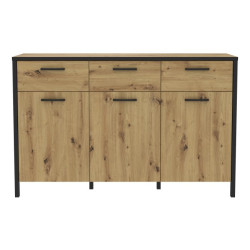 Komoda 140 cm do salonu Kirikus KUSK233 dąb artisan/czarny