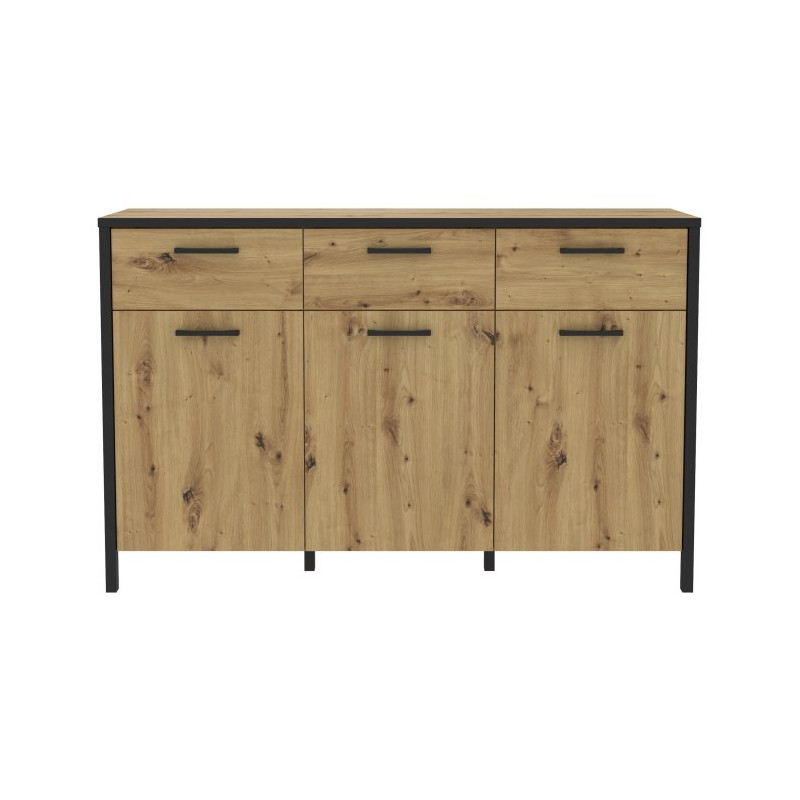 Komoda 140 cm do salonu Kirikus KUSK233 dąb artisan/czarny