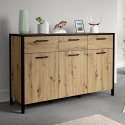 Komoda 140 cm do salonu Kirikus KUSK233 dąb artisan/czarny