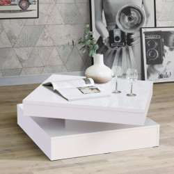 Stolik obrotowy Coffee Tables CFTT4181 biały połysk