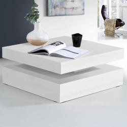Stolik obrotowy Coffee Tables CFTT4181 biały połysk