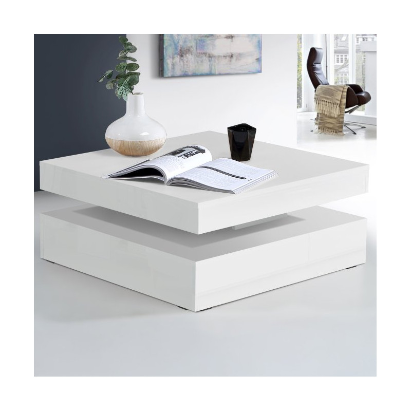 Stolik obrotowy Coffee Tables CFTT4181 biały połysk
