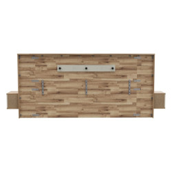 Łóżko z szafkami nocnymi Ricciano RCQL1184B piaskowy/dąb klepkowy