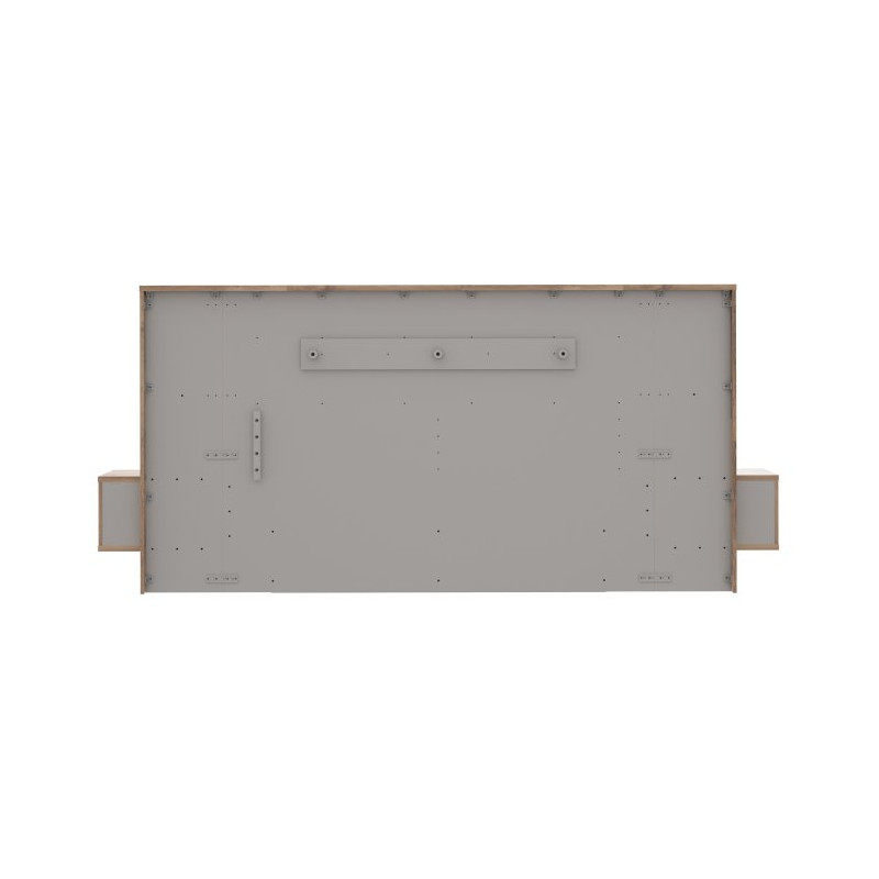 Łóżko z pojemnikiem i szafkami nocnymi Ricciano RCQL2164B beton ciemnoszary/dąb klepkowy