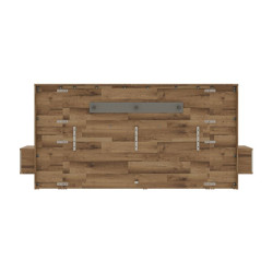 Łóżko z pojemnikiem i szafkami nocnymi Ricciano RCQL2164B piaskowy/dąb klepkowy