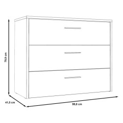 Komoda z 3 szufladami Ricciano RCQK211 piaskowy/dąb elegancja