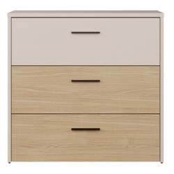 Komoda z 3 szufladami Ricciano RCQK211 piaskowy/dąb elegancja