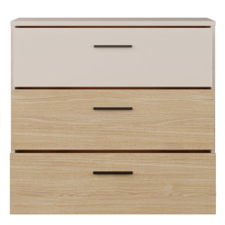 Komoda z 3 szufladami Ricciano RCQK211 piaskowy/dąb elegancja