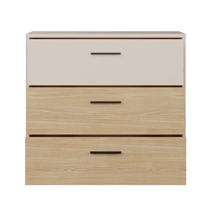 Komoda z 3 szufladami Ricciano RCQK211 piaskowy/dąb elegancja