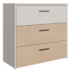 Komoda z 3 szufladami Ricciano RCQK211 piaskowy/dąb elegancja