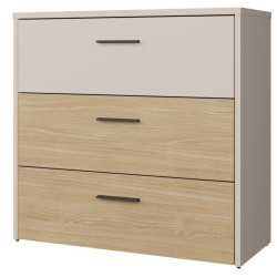 Komoda z 3 szufladami Ricciano RCQK211 piaskowy/dąb elegancja