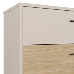 Komoda z 3 szufladami Ricciano RCQK211 piaskowy/dąb elegancja