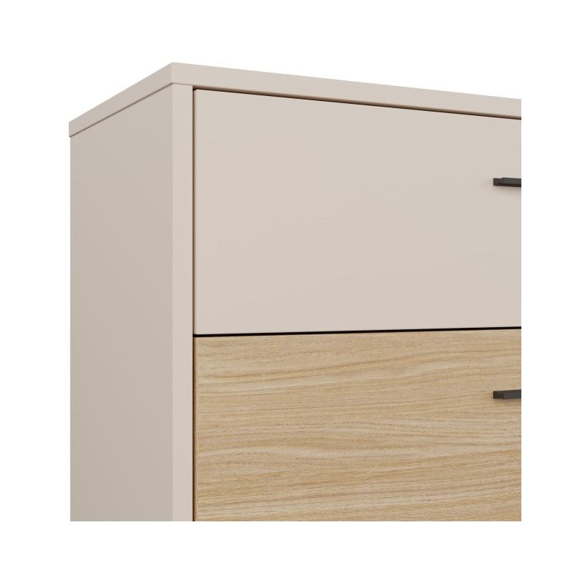 Komoda z 3 szufladami Ricciano RCQK211 piaskowy/dąb elegancja