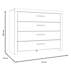 Komoda z 4 szufladami Ricciano RCQK213 dąb klepkowy/beton ciemnoszary