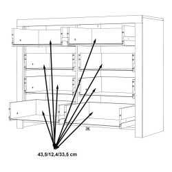 Komoda z 4 szufladami Ricciano RCQK213 dąb klepkowy/piaskowy