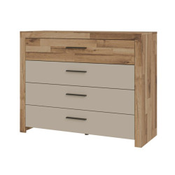 Komoda z 4 szufladami Ricciano RCQK213 dąb klepkowy/piaskowy