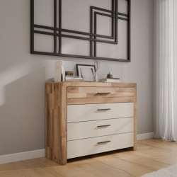 Komoda z 4 szufladami Ricciano RCQK213 dąb klepkowy/piaskowy