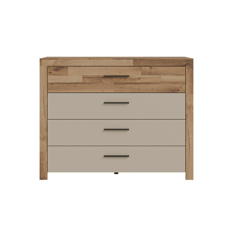 Komoda z 4 szufladami Ricciano RCQK213 dąb klepkowy/piaskowy