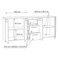 Duża komoda 180 cm Pilvi FINPILVI01 biały