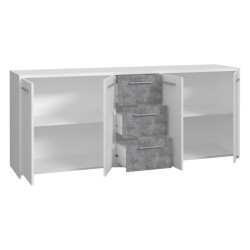 Duża komoda 180 cm Pilvi FINPILVI01 biały/beton jasnoszary