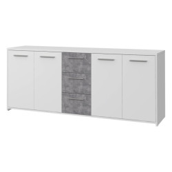Duża komoda 180 cm Pilvi FINPILVI01 biały/beton jasnoszary