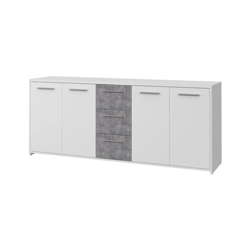 Duża komoda 180 cm Pilvi FINPILVI01 biały/beton jasnoszary