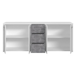 Duża komoda 180 cm Pilvi FINPILVI01 biały/beton jasnoszary