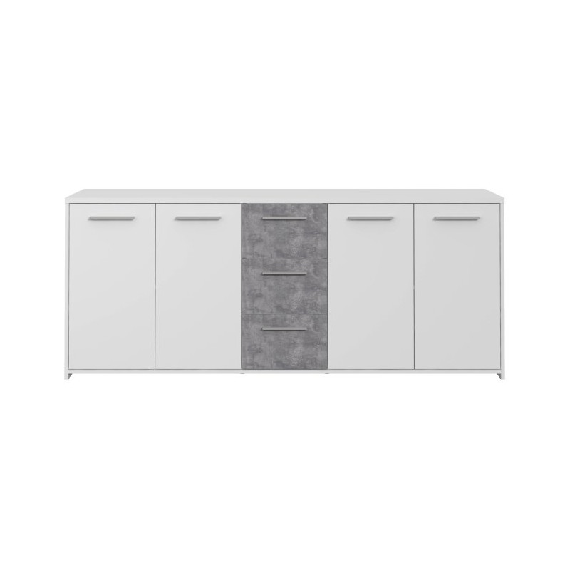 Duża komoda 180 cm Pilvi FINPILVI01 biały/beton jasnoszary