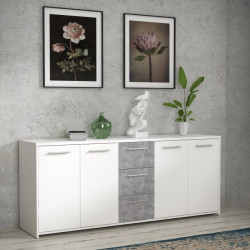 Duża komoda 180 cm Pilvi FINPILVI01 biały/beton jasnoszary