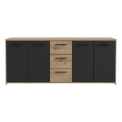 Duża komoda 180 cm Pilvi FINPILVI01 dąb artisan/czarny