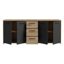 Duża komoda 180 cm Pilvi FINPILVI01 dąb artisan/czarny